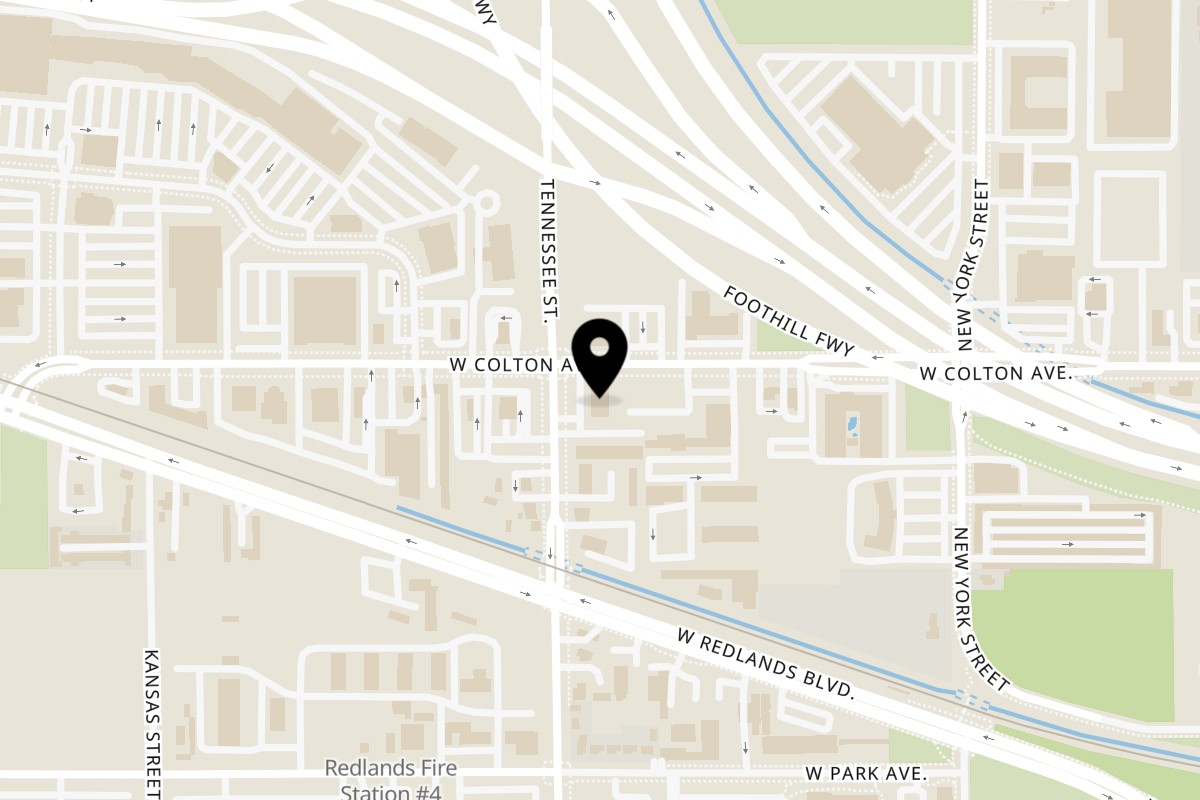 Map showing the location of Bite Better Salads N More on 766 Tennessee Street in Redlands